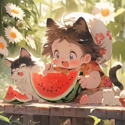 吃瓜 少女头像动漫,动漫头像中的青春风采